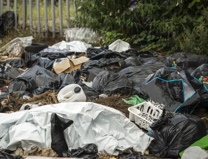 Fly tipped waste